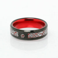 Bague de Jarl \"Sang du Valhalla\" en Tungstène Bague de Jarl \"Sang du Valhalla\" en Tungstène