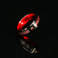 Bague de Jarl \"Sang du Valhalla\" en Tungstène Bague de Jarl \"Sang du Valhalla\" en Tungstène