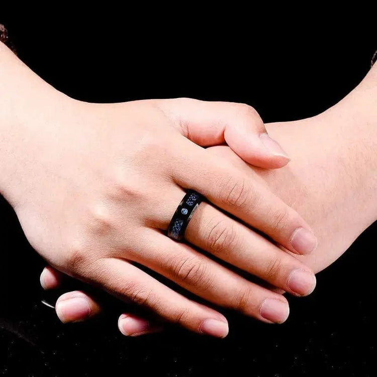 Bague de Jarl 'valhalla azur' en tungstène Bague de Jarl 'valhalla azur' en tungstène