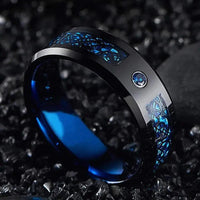 Bague de Jarl 'valhalla azur' en tungstène Bague de Jarl 'valhalla azur' en tungstène