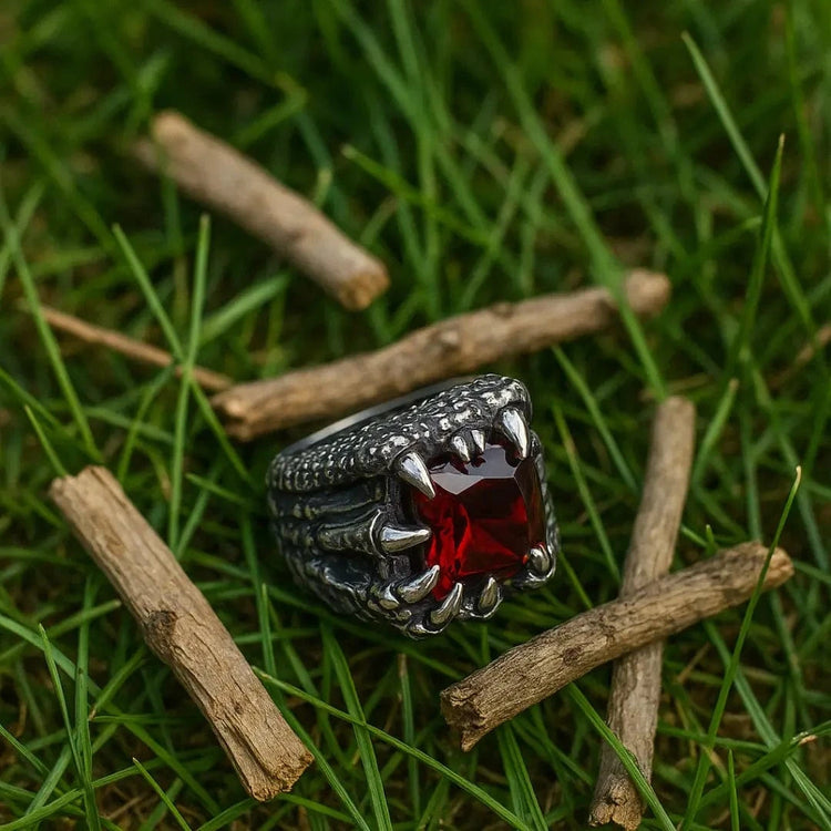 Bague viking \"Anneau des Quatre Feux du Dragon\" Bague viking \"Anneau des Quatre Feux du Dragon\"