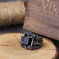 Bague viking \"Anneau des Quatre Feux du Dragon\" Bague viking \"Anneau des Quatre Feux du Dragon\"