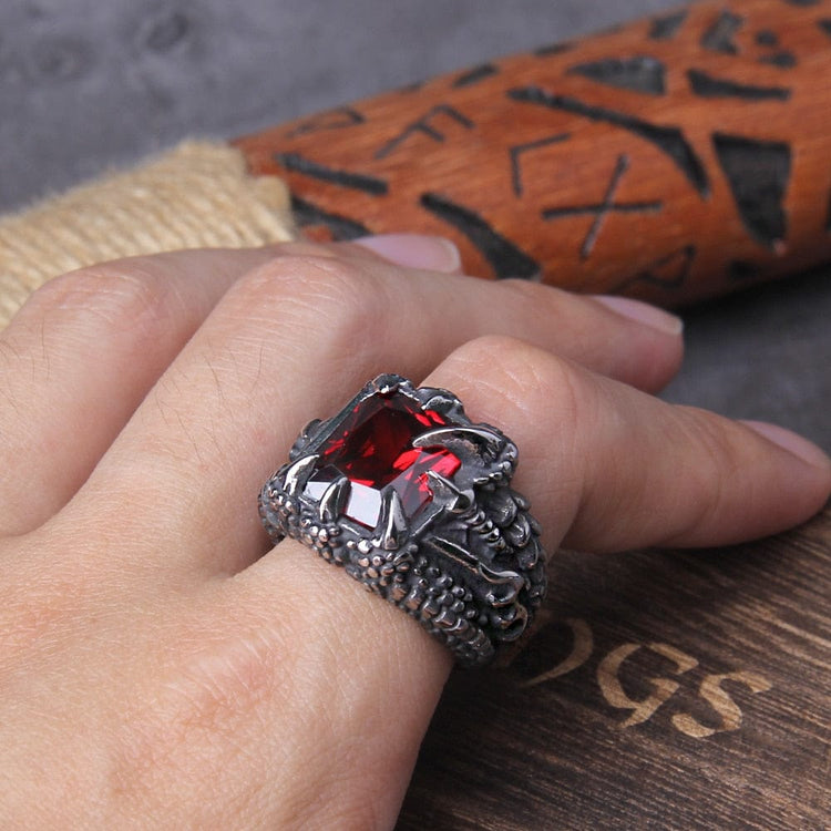 Bague viking \"Anneau des Quatre Feux du Dragon\" Bague viking \"Anneau des Quatre Feux du Dragon\"