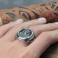 Bague Viking \"Bague de Jormungandr: Le Drakkar Éternel\" Bague Viking \"Bague de Jormungandr: Le Drakkar Éternel\"