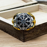 Bague Viking - Corbeaux Gardiens du Vegvisir Bague Viking - Corbeaux Gardiens du Vegvisir