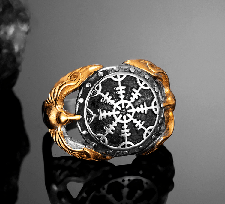 Bague Viking - Corbeaux Gardiens du Vegvisir Bague Viking - Corbeaux Gardiens du Vegvisir