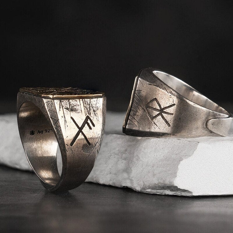 Bague Viking en Argent Sterling 925 - Bague de la Boussole Nordique Bague Viking en Argent Sterling 925 - Bague de la Boussole Nordique
