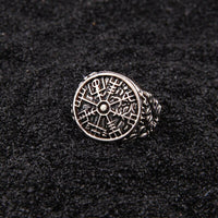 Bague Viking en Argent Sterling 925 - Effeuillement Vegvisir Bague Viking en Argent Sterling 925 - Effeuillement Vegvisir