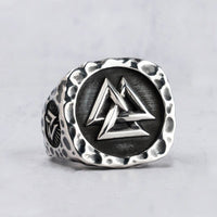 Bague Viking en Argent Sterling 925 - L'Éclat du Valknut Bague Viking en Argent Sterling 925 - L'Éclat du Valknut