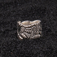 Bague Viking en Argent Sterling 925 - Le Duel de Pleine Lune Bague Viking en Argent Sterling 925 - Le Duel de Pleine Lune