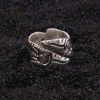 Bague Viking en Argent Sterling 925 - Le Duel de Pleine Lune Bague Viking en Argent Sterling 925 - Le Duel de Pleine Lune