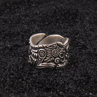Bague Viking en Argent Sterling 925 - Le Duel de Pleine Lune Bague Viking en Argent Sterling 925 - Le Duel de Pleine Lune