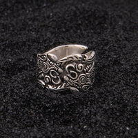 Bague Viking en Argent Sterling 925 - Le Duel de Pleine Lune Bague Viking en Argent Sterling 925 - Le Duel de Pleine Lune