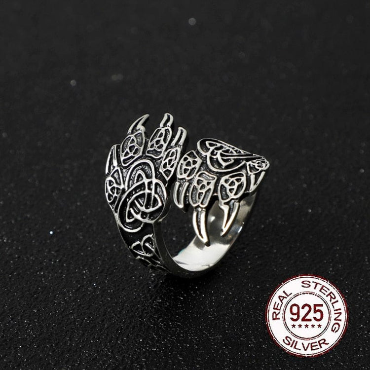 Bague Viking en Argent Sterling 925 - Les Pattes de l'Ours Bague Viking en Argent Sterling 925 - Les Pattes de l'Ours