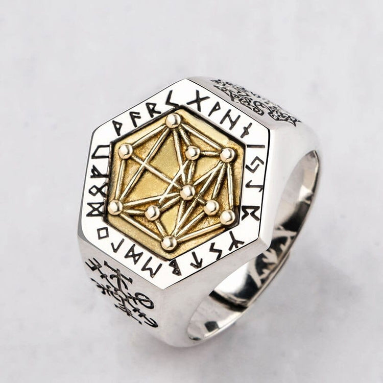 Bague Viking en Argent Sterling 925 - Totem Kabbalistique Bague Viking en Argent Sterling 925 - Totem Kabbalistique