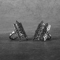 Bague viking l'écorse gravée de Vegvisir Bague viking l'écorse gravée de Vegvisir