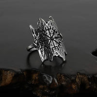 Bague viking l'écorse gravée de Vegvisir Bague viking l'écorse gravée de Vegvisir
