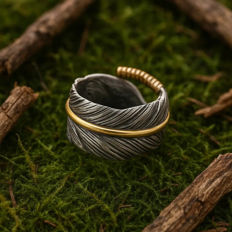 Bague viking - Les Ailes de Huginn et Muninn Bague viking - Les Ailes de Huginn et Muninn