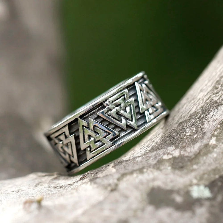 Bague viking Valknut tournoyant Bague viking Valknut tournoyant