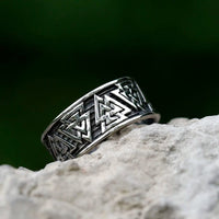 Bague viking Valknut tournoyant Bague viking Valknut tournoyant