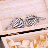 Boucles d'oreille Valknut en acier inoxydable Boucles d'oreille Valknut en acier inoxydable