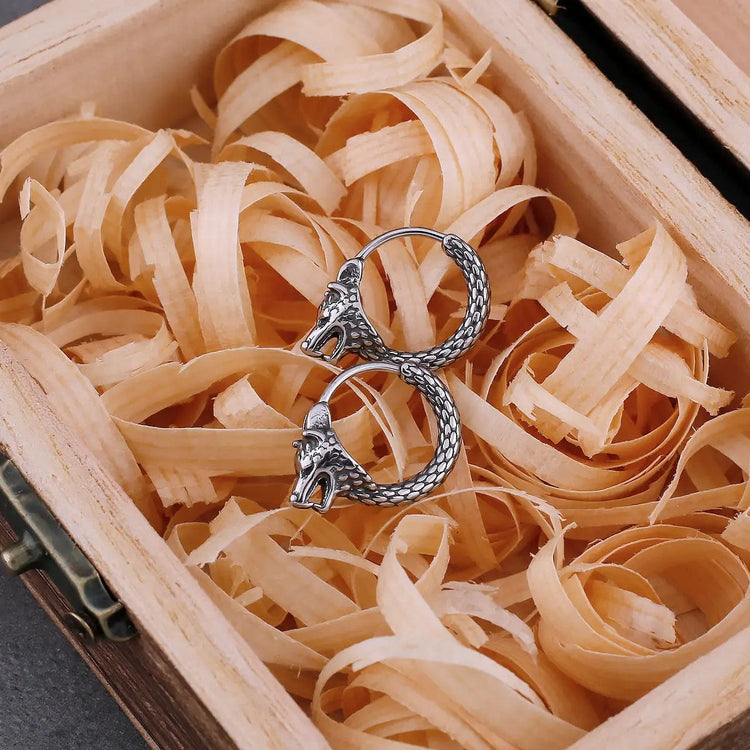 Boucles d'oreilles loup Fenrir en acier inoxydable Boucles d'oreilles loup Fenrir en acier inoxydable