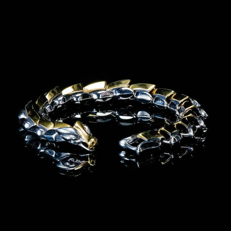 Bracelet du serpent \"Colère de Jörmungand\" - Or / Argent Bracelet du serpent \"Colère de Jörmungand\" - Or / Argent