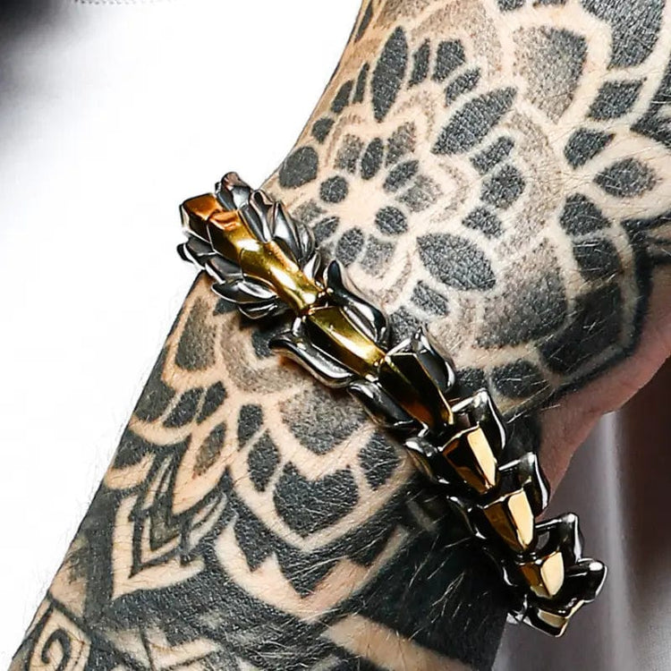 Bracelet du serpent \"Colère de Jörmungand\" - Or / Argent Bracelet du serpent \"Colère de Jörmungand\" - Or / Argent