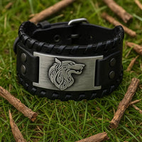 Bracelet en cuir ajustable - Loup Fenrir® Bracelet en cuir ajustable - Loup Fenrir®