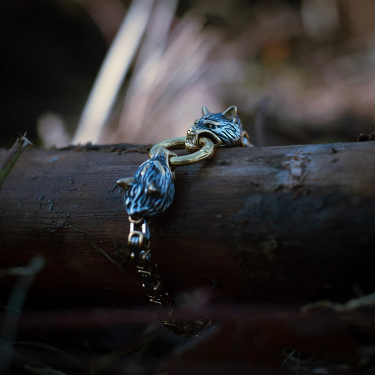 Bracelet Loup Géant Doré - Fenrir