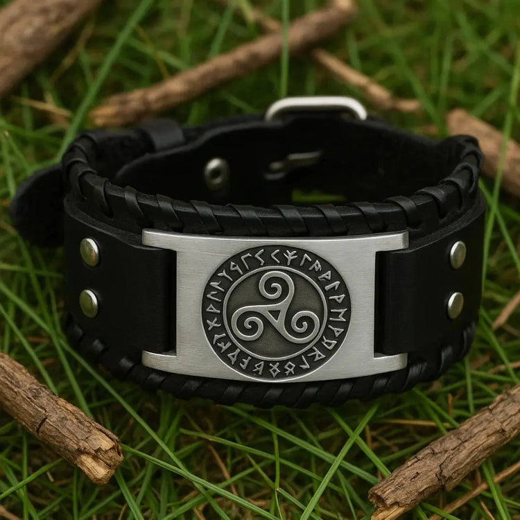 Bracelet Triskele breton en cuir Bracelet Triskele breton en cuir