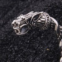 Bracelet Viking en Argent Sterling 925 - Le Regard des Loups Bracelet Viking en Argent Sterling 925 - Le Regard des Loups