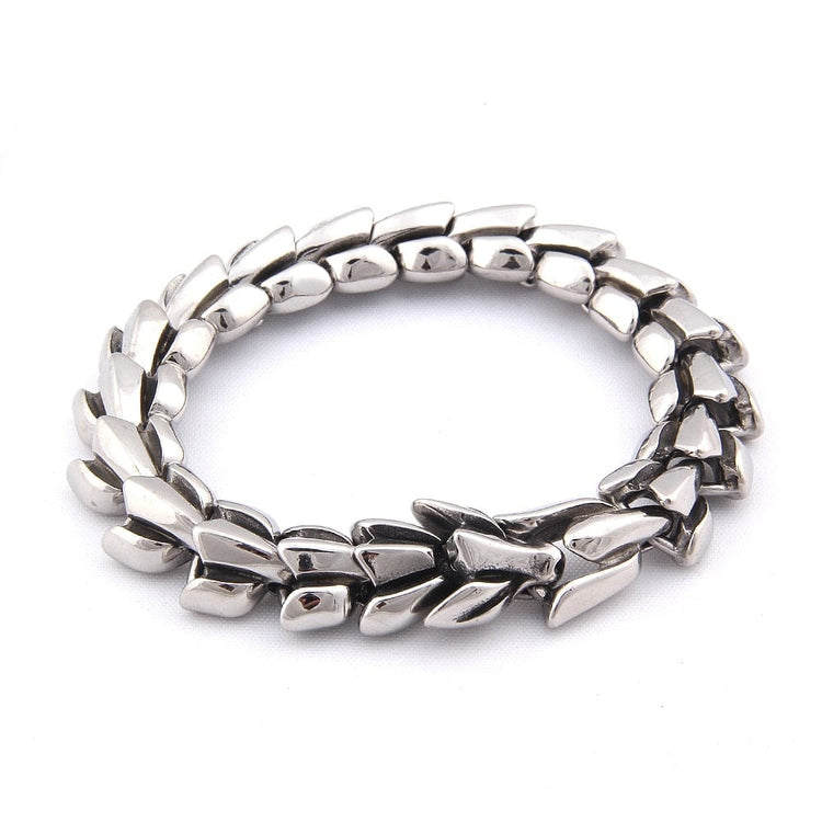 Bracelet Viking en Argent Sterling 925 - Le Splendide Ouroboros Bracelet Viking en Argent Sterling 925 - Le Splendide Ouroboros