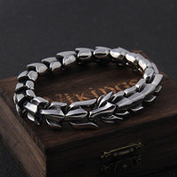 Bracelet Viking en Argent Sterling 925 - Le Splendide Ouroboros Bracelet Viking en Argent Sterling 925 - Le Splendide Ouroboros