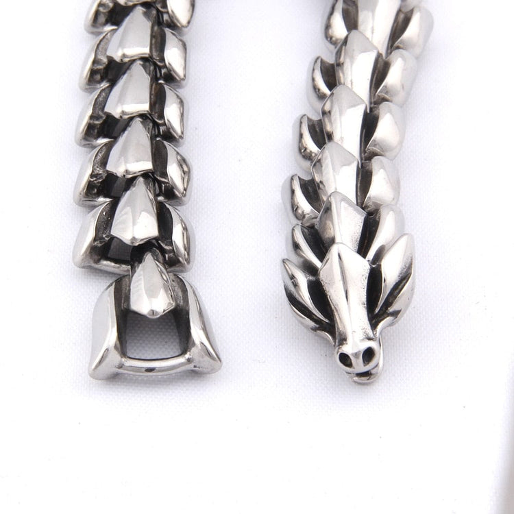 Bracelet Viking en Argent Sterling 925 - Le Splendide Ouroboros Bracelet Viking en Argent Sterling 925 - Le Splendide Ouroboros