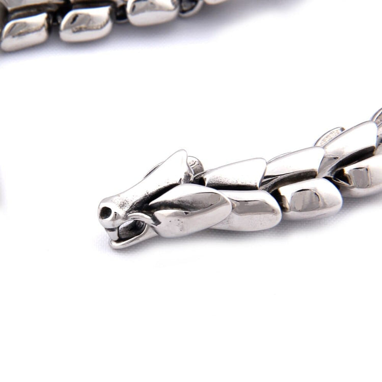 Bracelet Viking en Argent Sterling 925 - Le Splendide Ouroboros Bracelet Viking en Argent Sterling 925 - Le Splendide Ouroboros