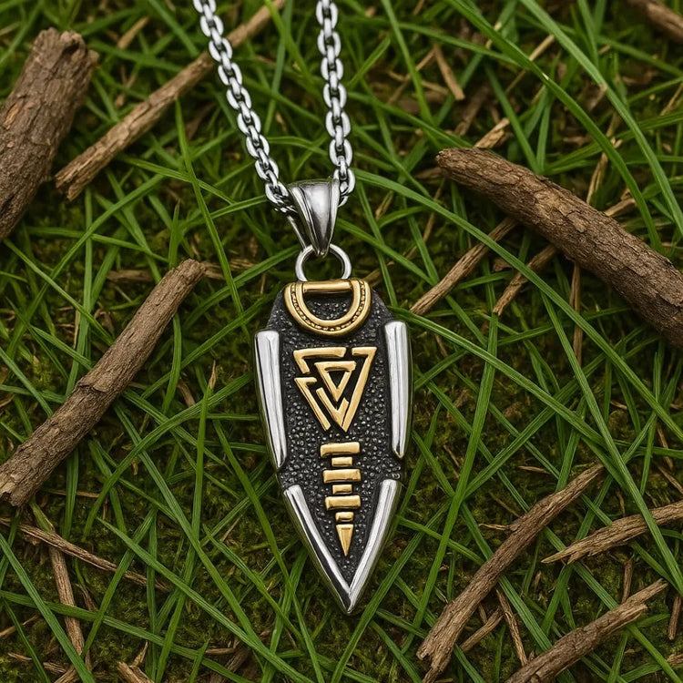 Collier lance d'Odin - Valknut Collier lance d'Odin - Valknut