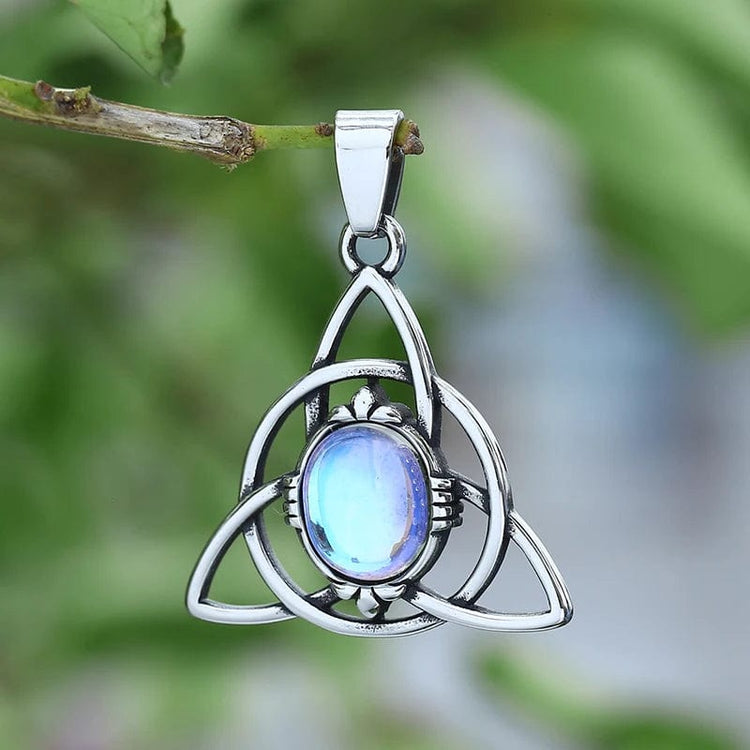 Collier Triquetra \"Talisman de Féminité\" avec pierre de lune Collier Triquetra \"Talisman de Féminité\" avec pierre de lune