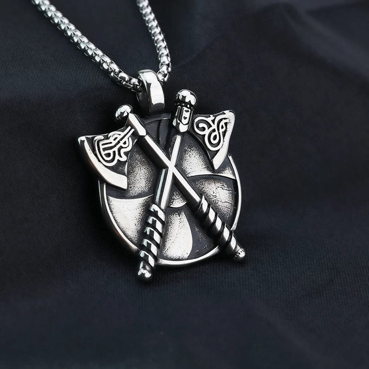 Collier Viking - Bouclier de Haches