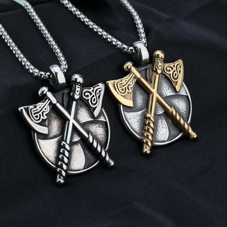 Collier Viking - Bouclier de Haches