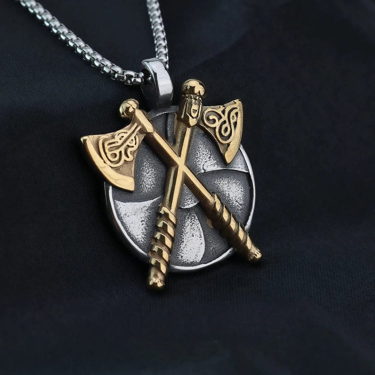 Collier Viking - Bouclier de Haches