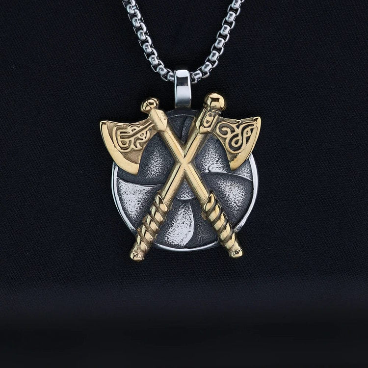 Collier Viking - Bouclier de Haches