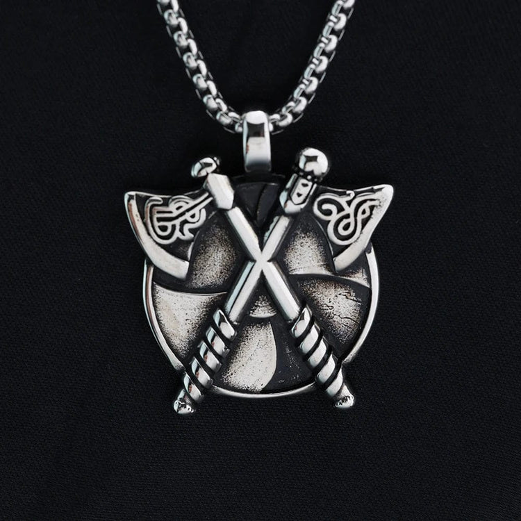 Collier Viking - Bouclier de Haches