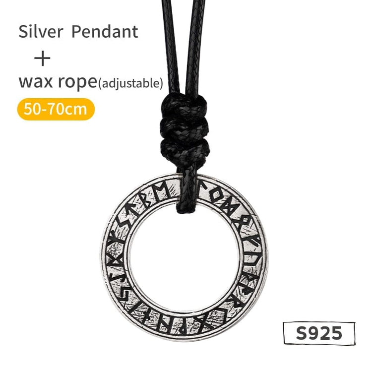 Collier Viking en Argent Sterling 925 - Cercle Runique Collier Viking en Argent Sterling 925 - Cercle Runique