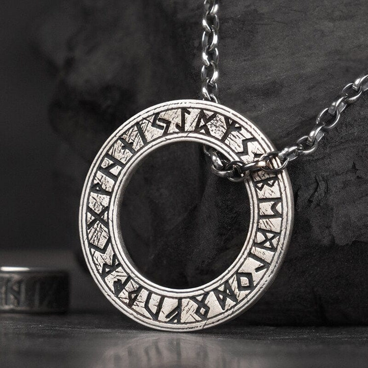 Collier Viking en Argent Sterling 925 - Cercle Runique Collier Viking en Argent Sterling 925 - Cercle Runique