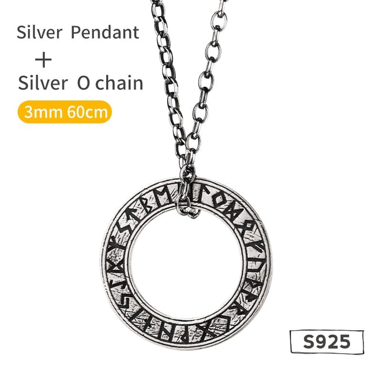 Collier Viking en Argent Sterling 925 - Cercle Runique Collier Viking en Argent Sterling 925 - Cercle Runique