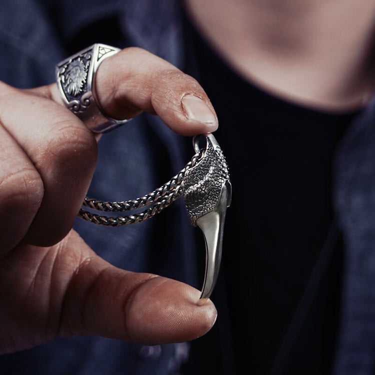 Collier Viking en Argent Sterling 925 - La Griffe du Dragon Collier Viking en Argent Sterling 925 - La Griffe du Dragon