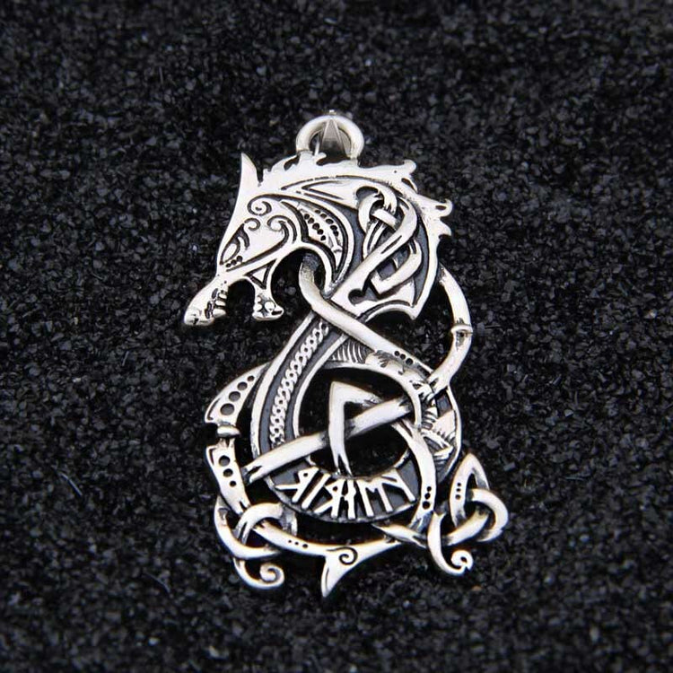 Pendentif en Argent Sterling 925 - La Rage de Fenrir Pendentif en Argent Sterling 925 - La Rage de Fenrir