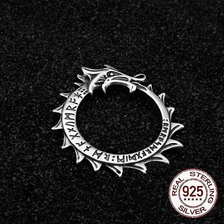 Pendentif en Argent Sterling 925 - Rune d'Ouroboros Pendentif en Argent Sterling 925 - Rune d'Ouroboros