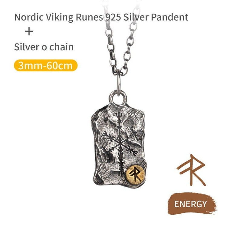 Collier Viking en Argent Sterling 925 - Stèle Runique Collier Viking en Argent Sterling 925 - Stèle Runique